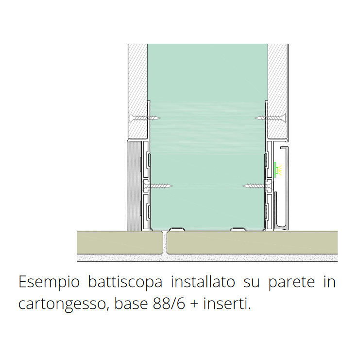 Battiscopa filomuro illuminato PROLIGHT METAL LINE 88/I6L/A -6