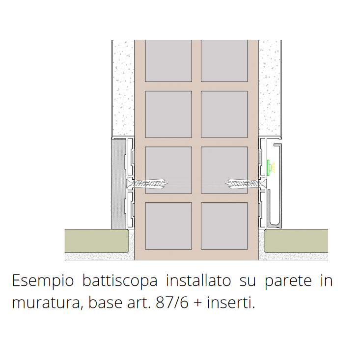 Battiscopa filomuro illuminato PROLIGHT METAL LINE 88/I6L/A -7