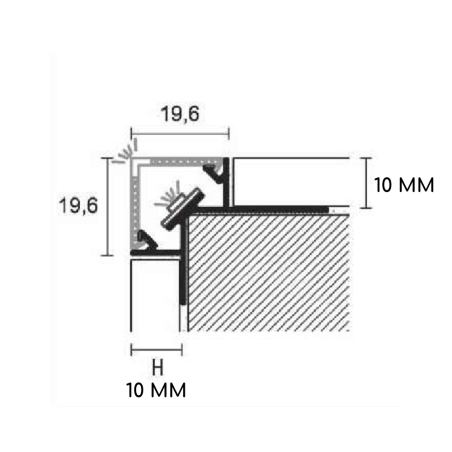 copy of Battiscopa alluminio anodizzato per applicazioni di pannelli in cartongesso Metal Line 100 -2