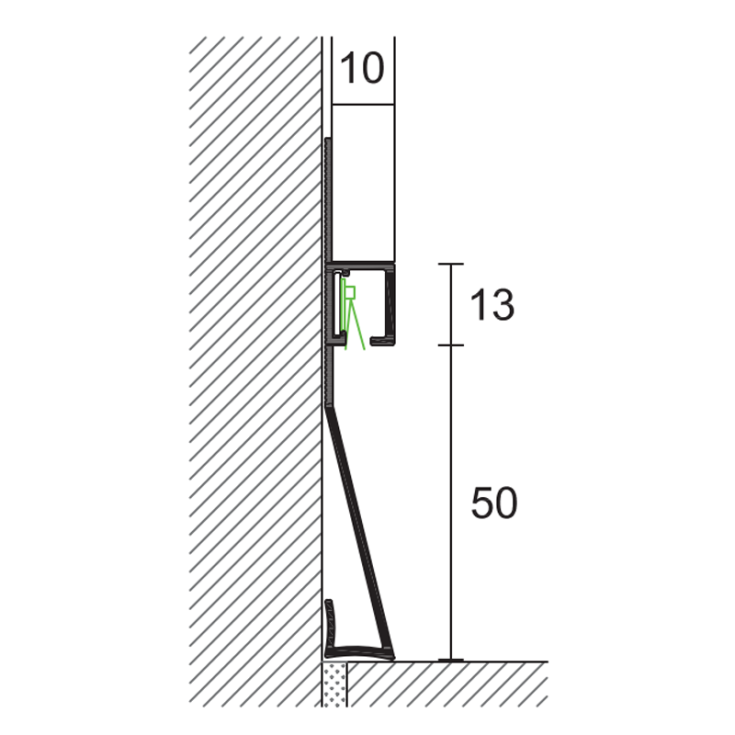 Battiscopa in alluminio a luce LED indiretta PROLIGHT METAL LINE SKL/2 -3
