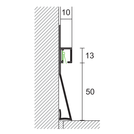 Battiscopa in alluminio a luce LED indiretta PROLIGHT METAL LINE SKL/2 -3