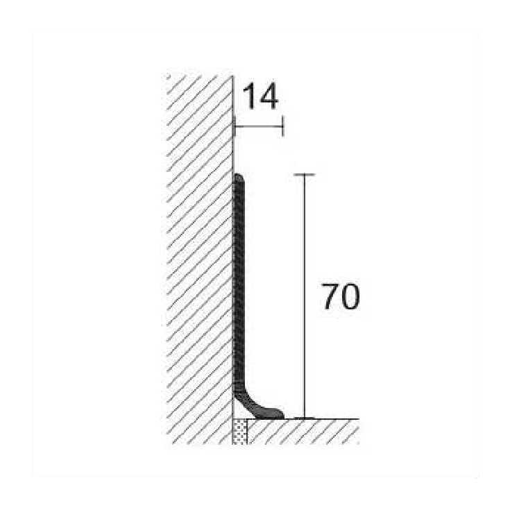 Battiscopa ideale per pareti curve PVC Line 8181 -2