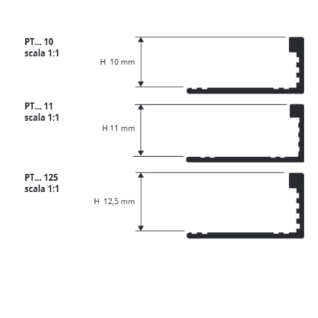 Profilo per rivestimenti 270 cm Proterminal Stone Grey Gun Progress Profiles -3