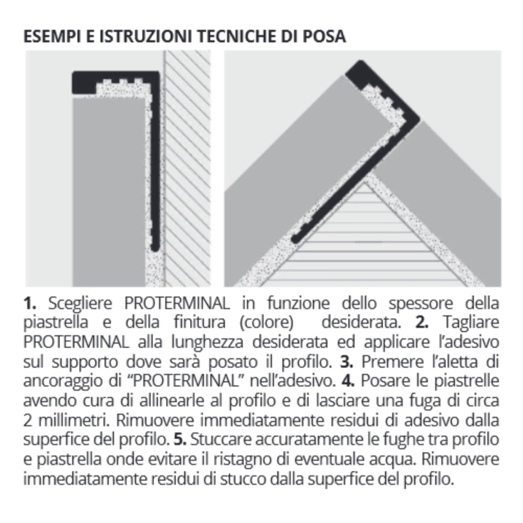 Profilo per rivestimenti 270 cm Proterminal Stone Tobacco Progress Profiles -2