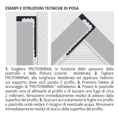 Profilo per rivestimenti 270 cm Proterminal Stone Tobacco Progress Profiles -2