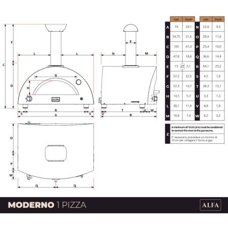 Forno a GAS 1 pizza Rosso Antico ALFA REFRATTARIALFA FORNI