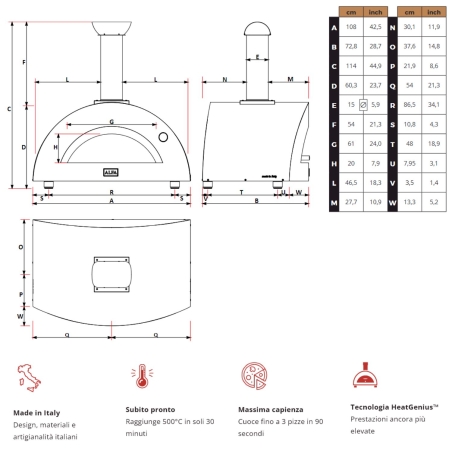 Forno a LEGNA 3 pizze Grigio ardesia ALFA REFRATTARI Moderno -4