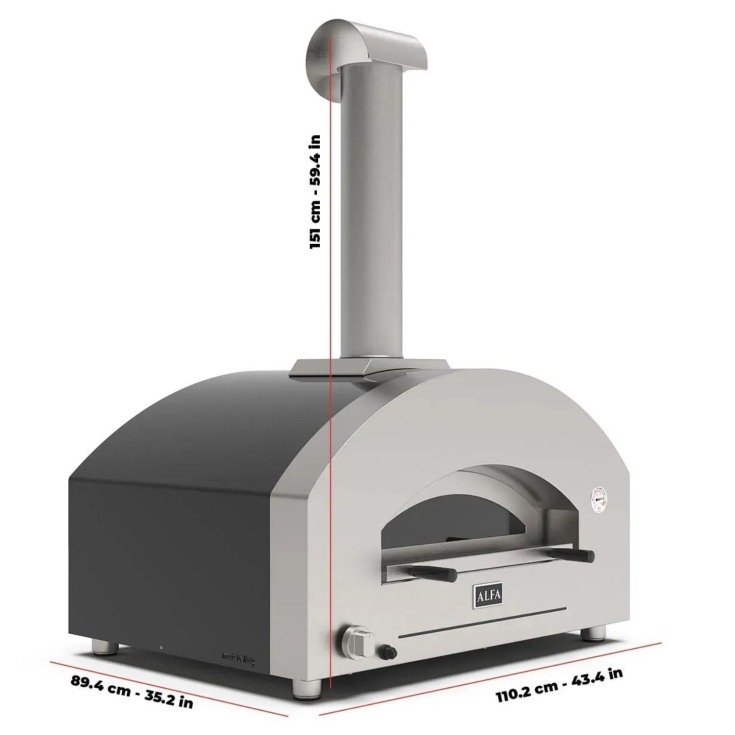 copy of Forno a GAS 2 pizze Silver Black ALFA REFRATTARI FuturoALFA FORNI