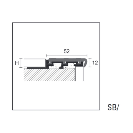 Profilo per scale in alluminio e PVC Grigio scuro SB Cerfix Prostep -2