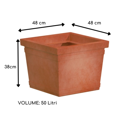 Vaso da giardino quadro liscio Rome Monacis -6