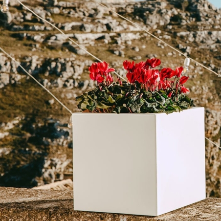 Vaso da giardino colorato quadrato 40 cm Cube Monacis -1