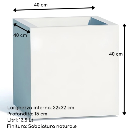 Vaso da giardino colorato quadrato 40 cm Cube Monacis -10