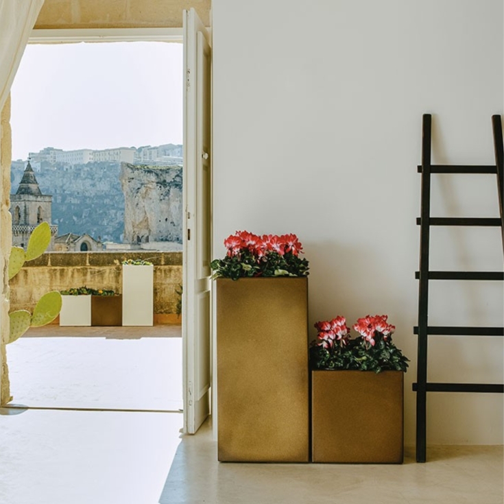 Vaso da giardino colorato quadrato 40 cm Cube Monacis -21