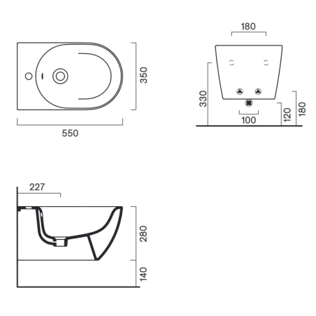 Bidet sospeso 55x35 Sfera 55 Catalano bianco lucido -2