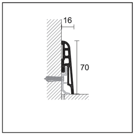 copy of Battiscopa alluminio anodizzato per applicazioni di pannelli in cartongesso Metal Line 100 -2