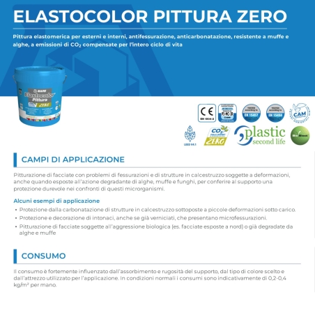 Pittura elastomerica ELASTOCOLOR ZERO Mapei -2