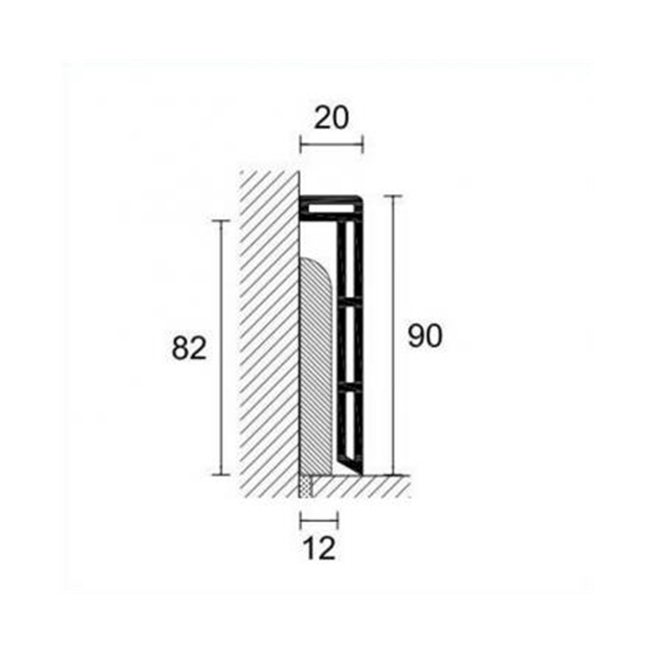 copy of Battiscopa alluminio anodizzato per applicazioni di pannelli in cartongesso Metal Line 100 -2
