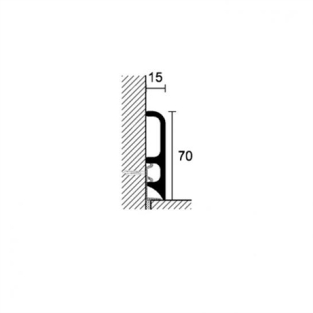 Battiscopa in PVC 8603 Bianco 555 70x15 mm 100Mt - Profilpas -2