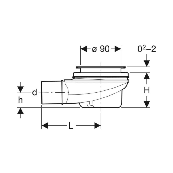 Sifone per piatto doccia d90 Geberit -4