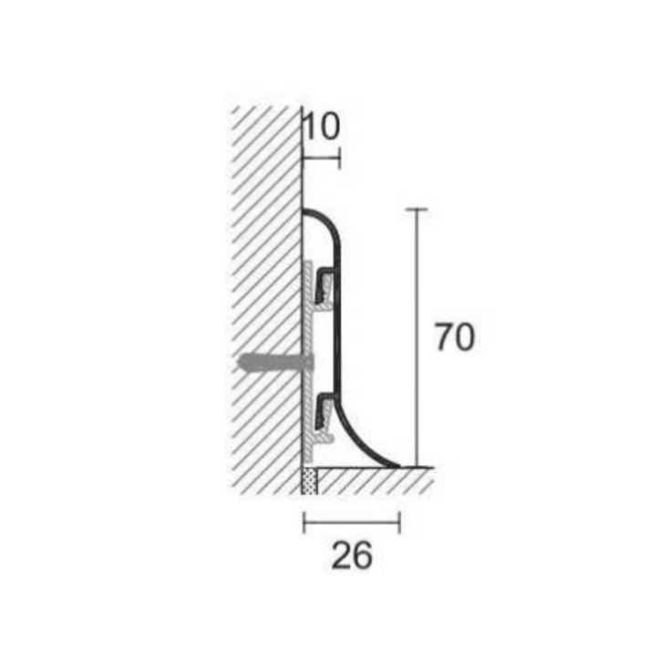 Giunzione Battiscopa Metal line 98/7 - Profilpas -3