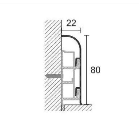 copy of Battiscopa alluminio anodizzato per applicazioni di pannelli in cartongesso Metal Line 100 -2