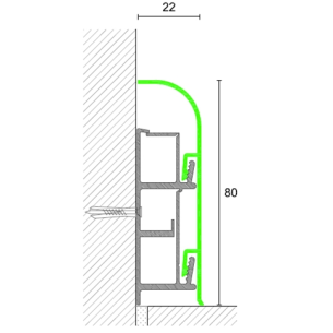 Passacavi in PVC per Battiscopa Metal line 97/8 - Profilpas -1