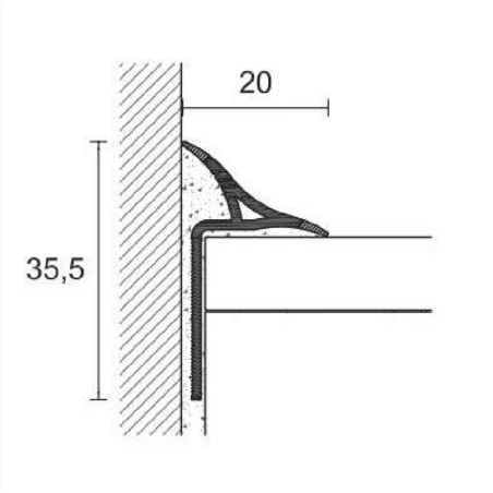Kit: 1pz 180cm + 2pz 90cm + 2 angoli interni e terminali DX/SX Sanibord - Profilpas -3