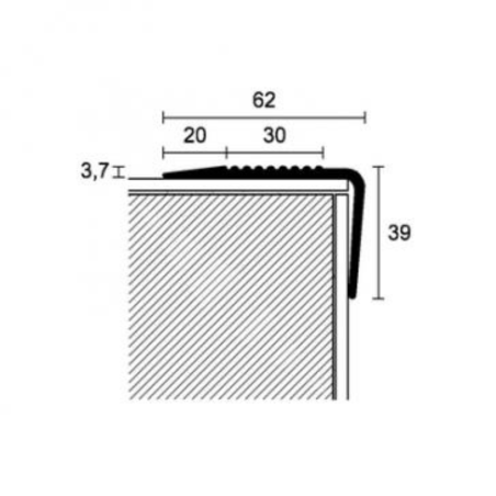 Profilo per scale in PVC 300 cm 45mq PROTECT 155 Profilpas -2