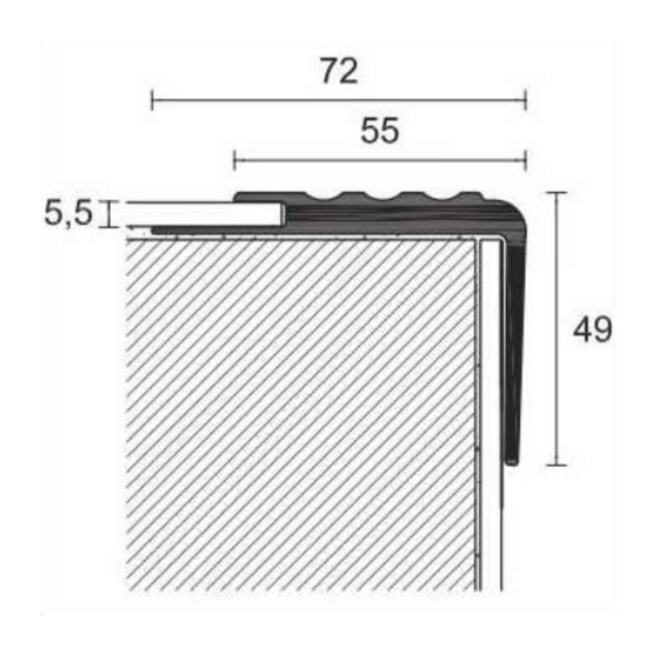 Profilo per scale in PVC 300 cm 30mq PROTECT 156 Profilpas -2