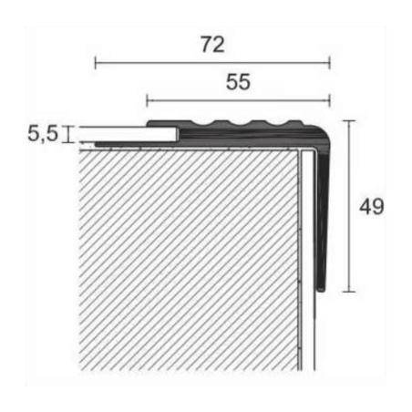 Profilo per scale in PVC 300 cm 30mq PROTECT 156 Profilpas -2