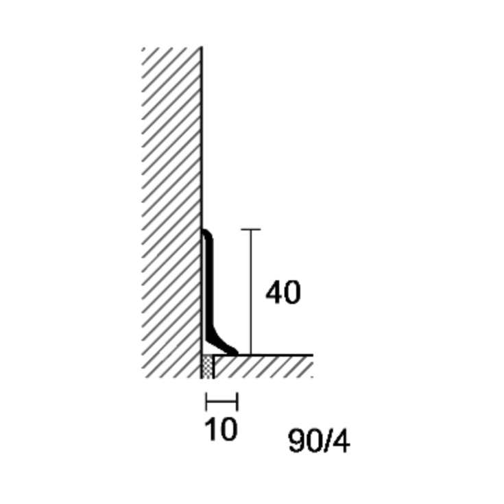 Battiscopa in alluminio anodizzato argento Metal Line 90 Profilpas -2
