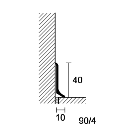 Battiscopa in alluminio anodizzato argento Metal Line 90 Profilpas -2