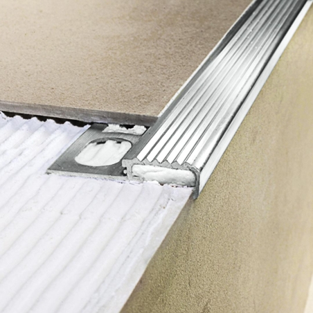 Profilo per scale anodizzato argento 270cm CERFIX PROSTEP SMA Profilpas -1