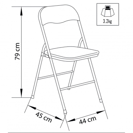SEDIA PIEGHEVOLE SLIM ARANCIO COLOR 157