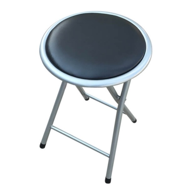 Sgabello pieghevole con seduta imbottita Grigio