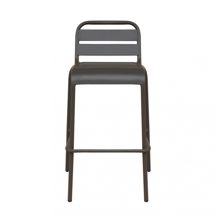 Sgabello alto in metallo taupe 95h - Vega -4