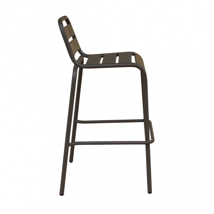 Sgabello alto in metallo taupe 95h - Vega -5