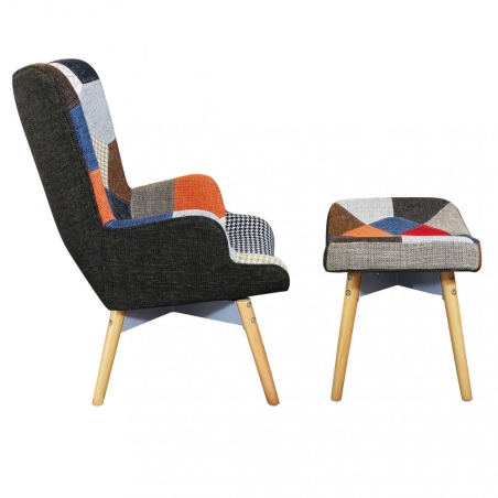 POLTRONA CON POGGIAPIEDI VERSAILLES PATCHWORK -2