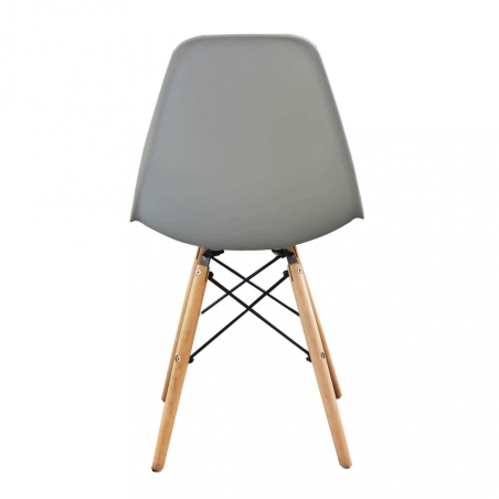 Sedia in polipropilene e gambe in legno grigia - Moritz -3