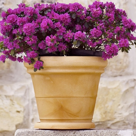 Vaso da giardino Ø 55 cm doppiobordo liscio 60 Rome Monacis -4