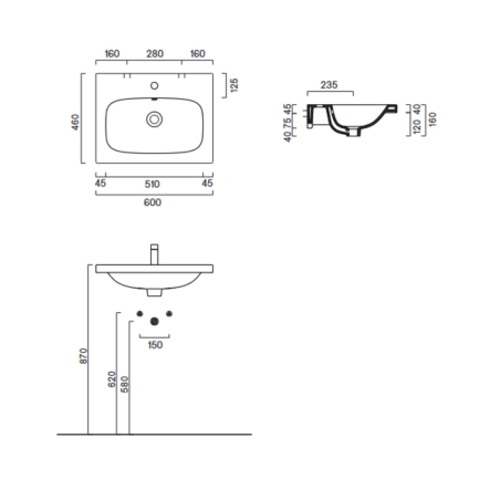 Lavabo 60x46 bianco lucido Alvea Catalano -2