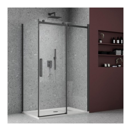 Lato fisso per box doccia nero due ante cristallo 8 mm BMA901BK -1