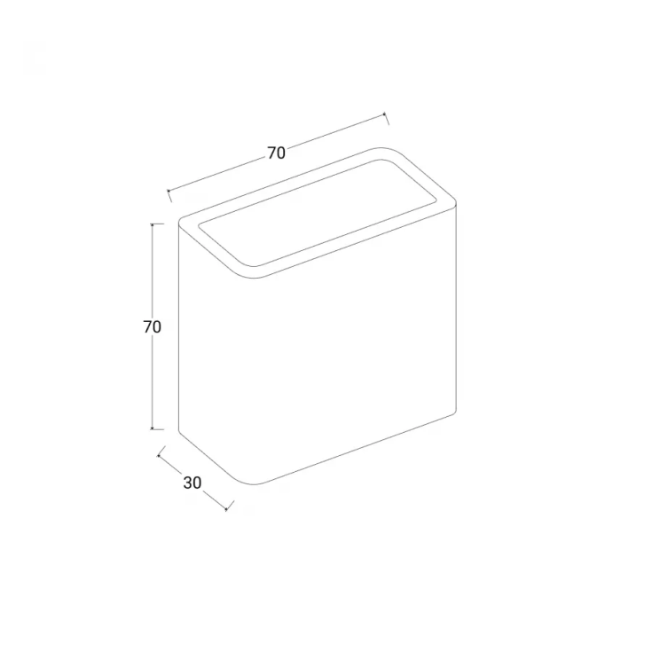 Vaso rettangolare 70 h cm tutta capienza in polietilene Blog70 -2