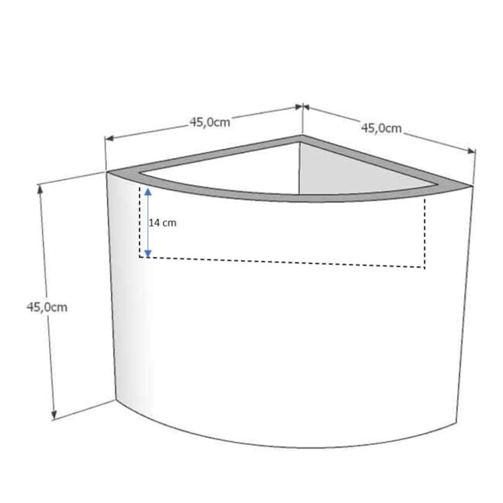 Vaso angolare 45x45 cm in polietilene Link45 -3