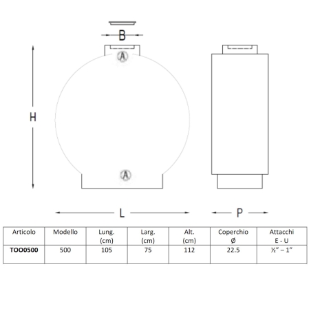 Serbatoio 500 litri passaporte in polietilene da esterno -4