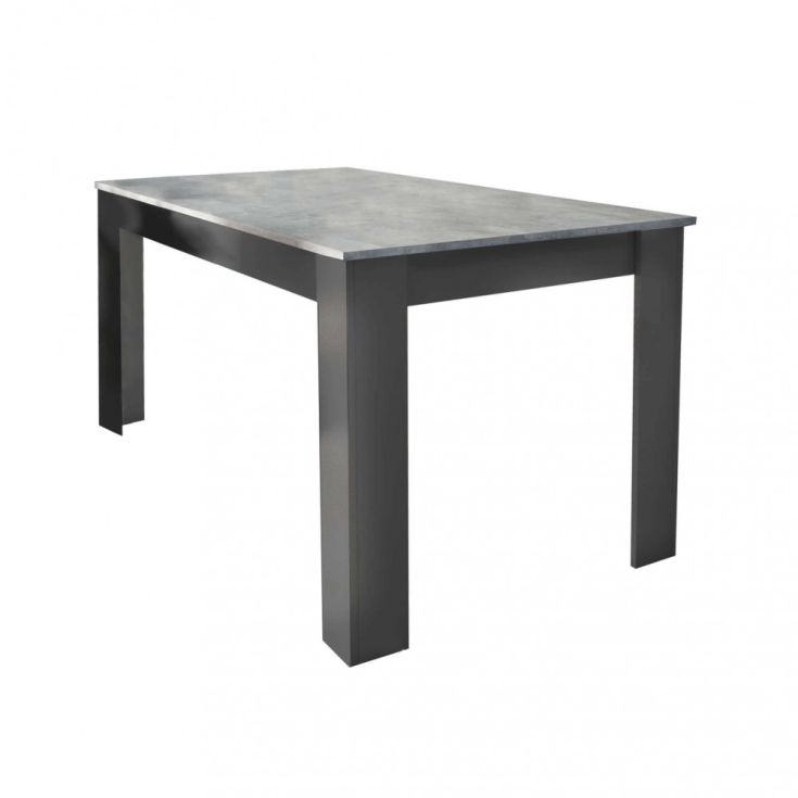 Tavolo da pranzo 140 cm grigio scuro con top effetto cemento - Pepper -2