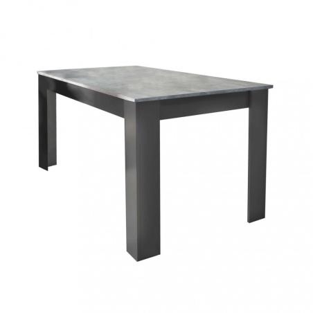 Tavolo da pranzo 140 cm grigio scuro con top effetto cemento - Pepper -2