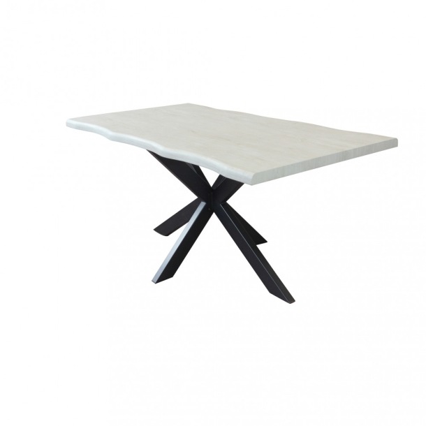 TAVOLO FLOYD BIANCO EFFETTO LEGNO STRUTTURA NERA 160 X 90