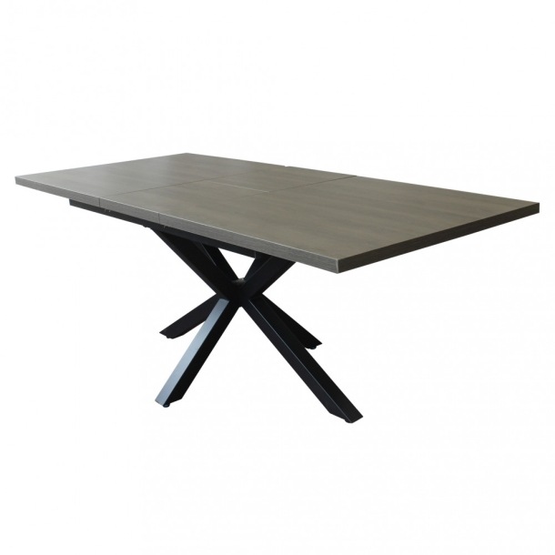 TAVOLO ALLUNGABILE GARFIELD ANTRACITE EFFETTO LEGNO STRUTTURA NERA 160/200 X 90