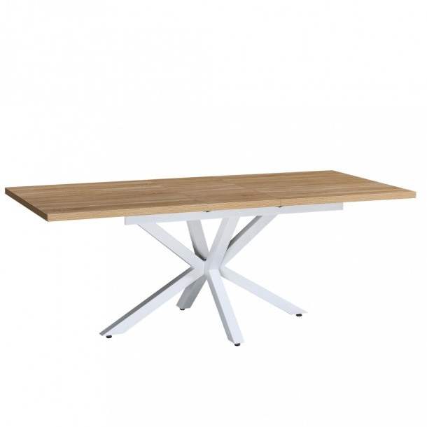 TAVOLO ALLUNGABILE GARFIELD NATURALE STRUTTURA BIANCA 160/200 X 90